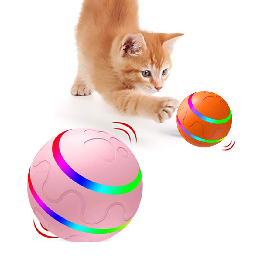 ChaseBuddy smart pet ball — cat playing with auto-rolling toy